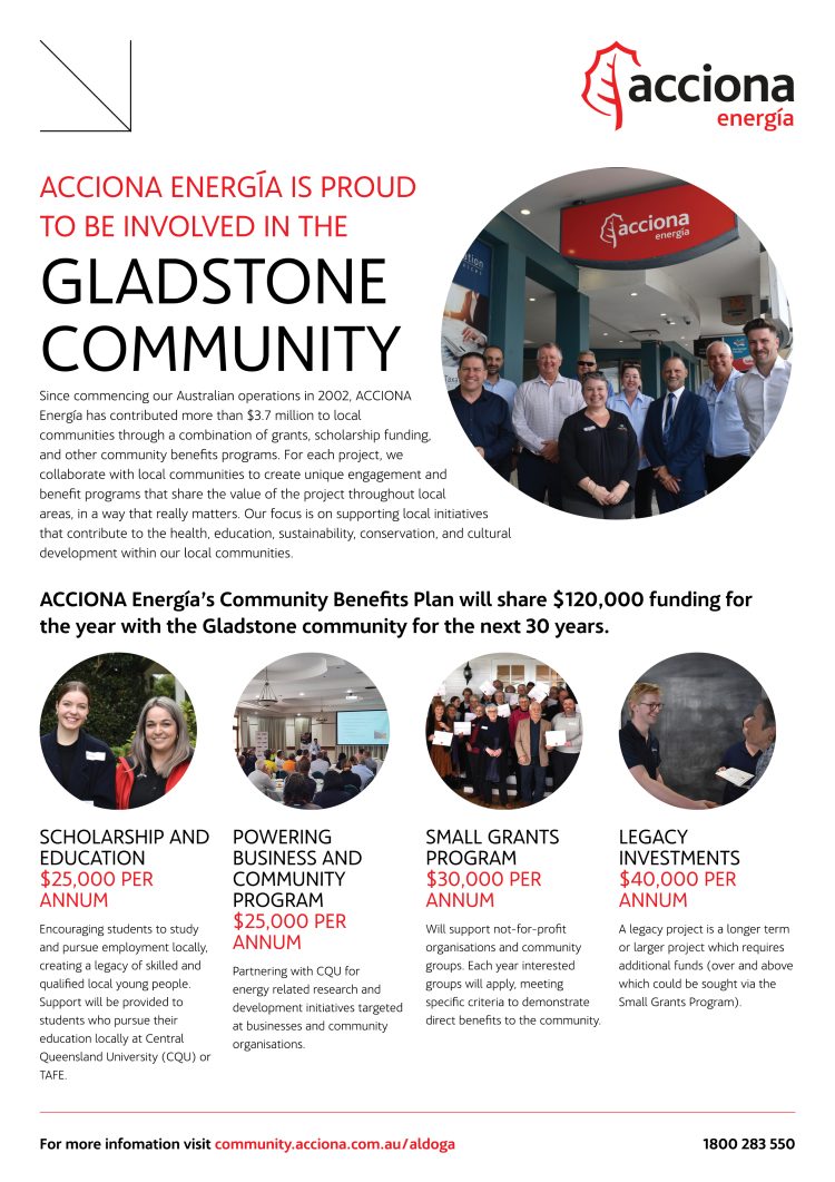 ACCIONA announced Community Benefits Plan - Gladstone News