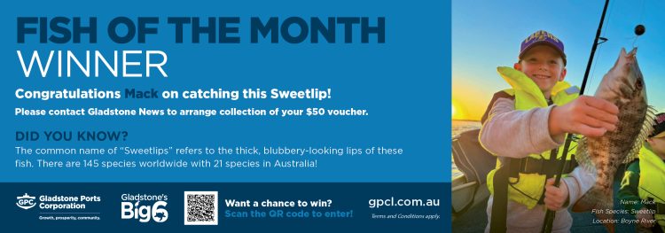 Congratulations Mack on winning Fish of the Month with your Sweetlip catch!