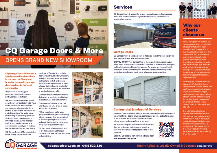 CQ Garage Doors & More opens Brand New Showroom