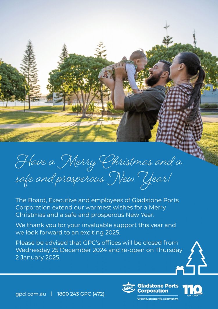 Merry Christmas and a safe and prosperous New Year  from Gladstone Port Corporation