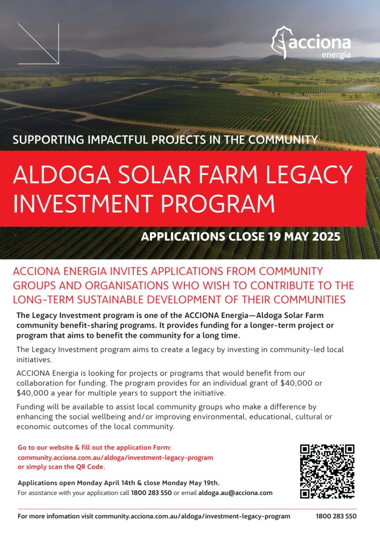 Supporting Impactful Projects in the Community Aldoga Solar Farm Legacy Investment Program