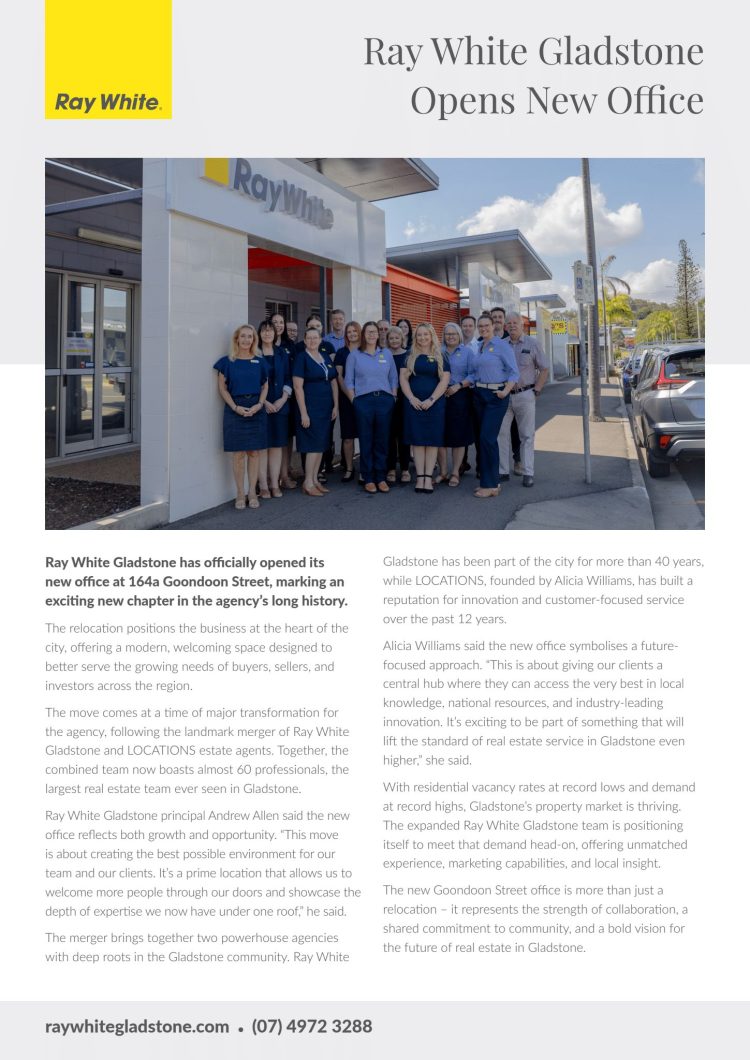 Ray White Gladstone Opens New Office, Ushering in a New Era for Local Real Estate