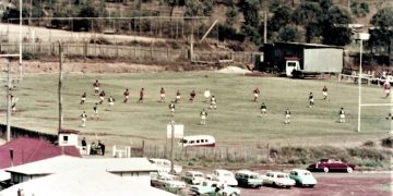 A Rugby League game on Fry Park c1966