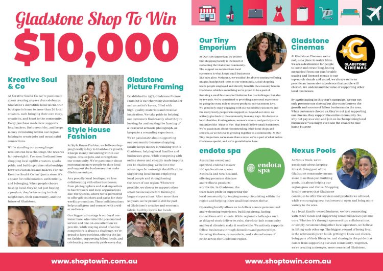 Gladstone Shop to Win