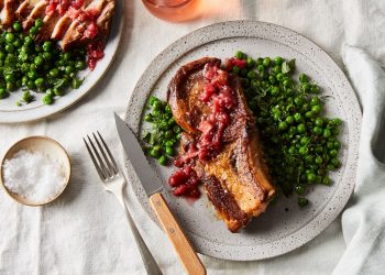 Sweet & Savoury Pork with Rhubarb Sauce