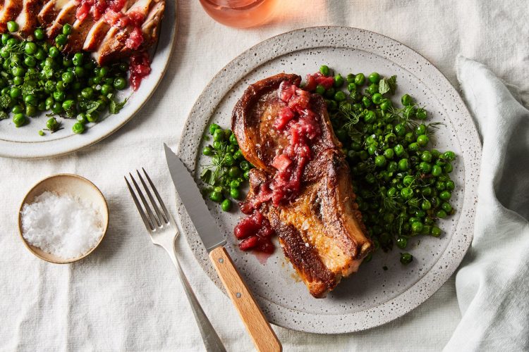 Sweet & Savoury Pork with Rhubarb Sauce