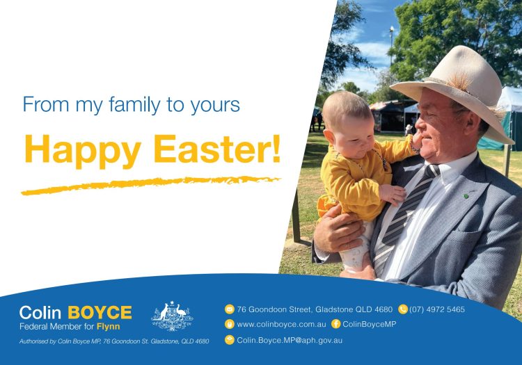 Easter: Colin Boyce wishes the community a Happy Easter!
