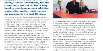 Helping Gladstone Hear Better – A Local Commitment