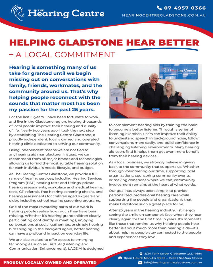 Helping Gladstone Hear Better – A Local Commitment
