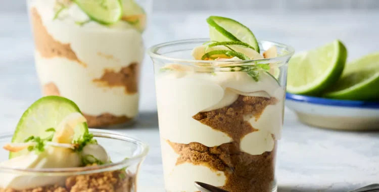 Recipe- Lime & ginger cheesecake pots