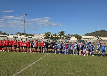 Gladstone Players and Army Clash in Friendly Football Game 