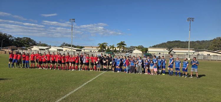 Gladstone Players and Army Clash in Friendly Football Game 