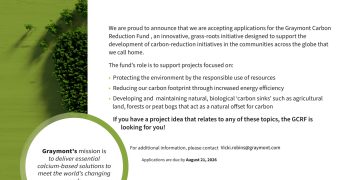 Graymont invites applications for the 2026 community-focused Carbon Reduction Fund