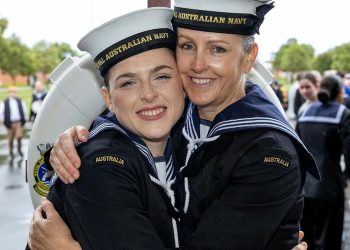 Mother And Daughter Sailing Side By Side   