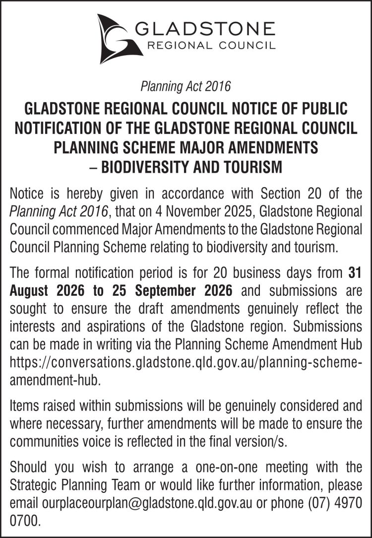 Gladstone Regional Council – Public Notification