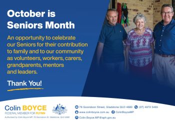 Colin Boyce – October is Seniors Month