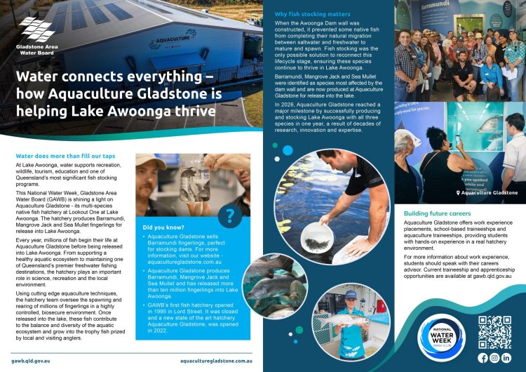 GAWB: Water Connects Everything – How Aquaculture Gladstone Is Helping Lake Awoonga Thrive